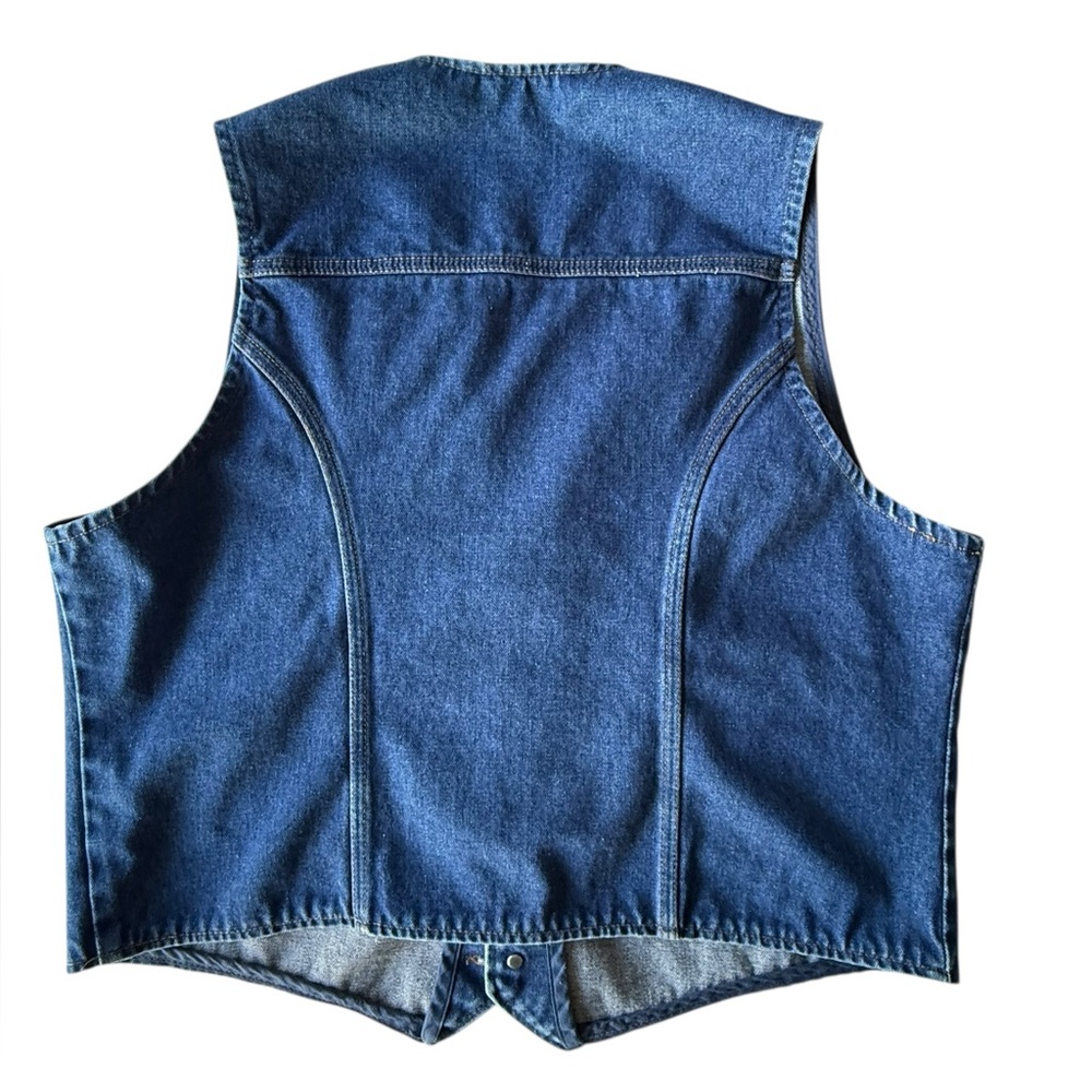 Vintage Wrangler 14oz Denim Vest, Unisex USA L XL - Picture 2 of 9